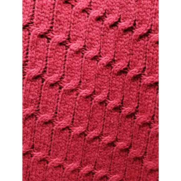 Anne Klein Size XL Red Cable Knit Jeweled Rhinestone Button Up Cardigan Sweater - Picture 2 of 7